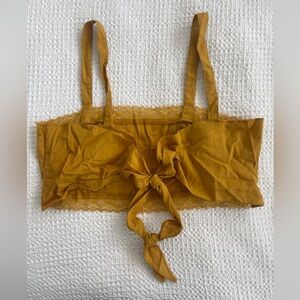 Urban Outfitters Mustard Yellow Lace Crop Top